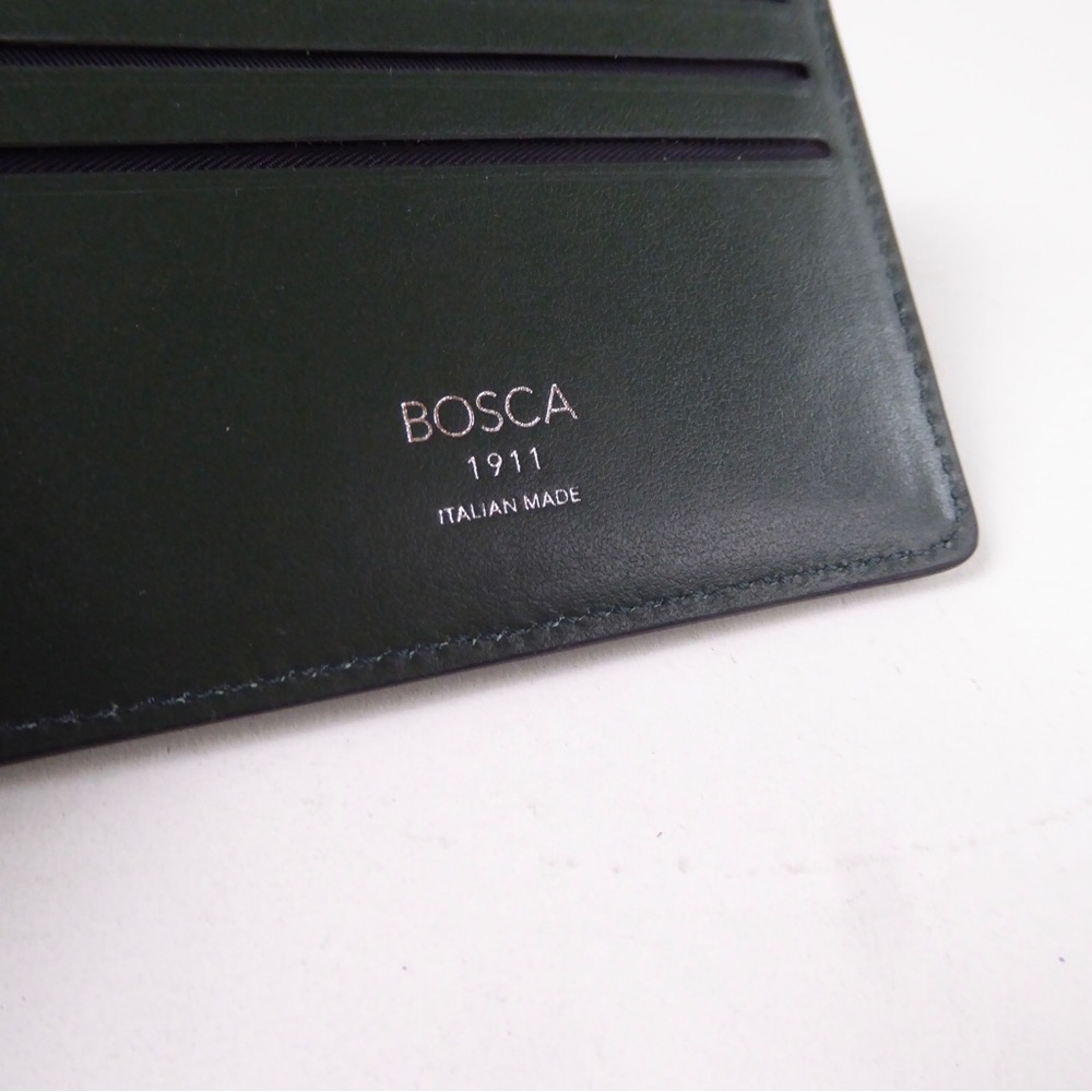 Bosca Pebbled Leather Billfold Wallet NWT Italian - Green - Picture 7 of 7